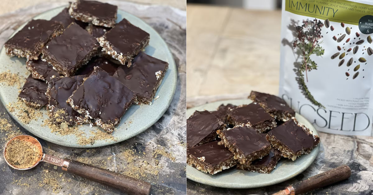 Dark Chocolate and Seed Squares