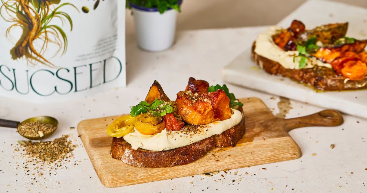 Herby Roasted Veg and Hummus Toast