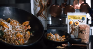 Pearled Spelt Risotto with SUCSEED, Spinach & Butternut Squash 6 Pearled spelt risotto with SUCSEED